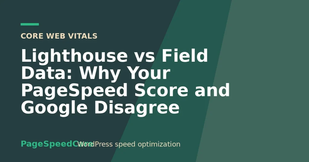 Lighthouse vs Field Data: Why Your PageSpeed Score and Google Disagree